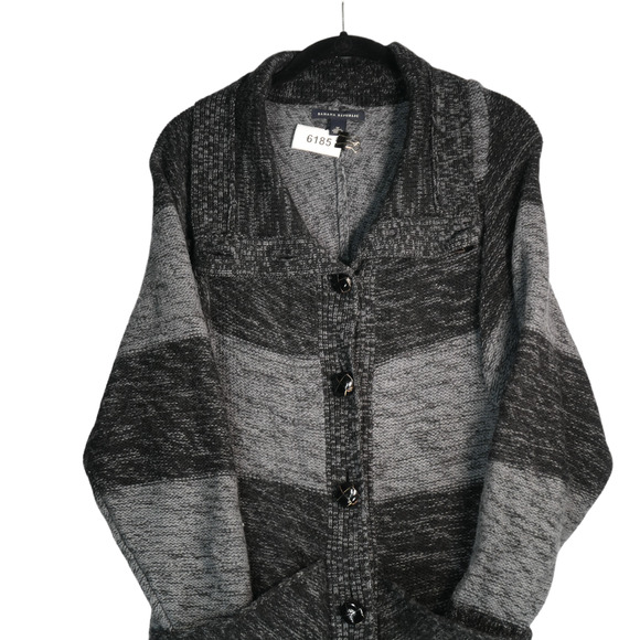 Banana Republic Cardigan Sweater Womens M Gray Pockets Duster 100% Merino Wool - Picture 2 of 8